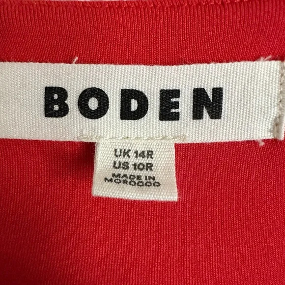 Boden Poppy Red Gardenia Jersey Dress Size 10 - Picture 9 of 13